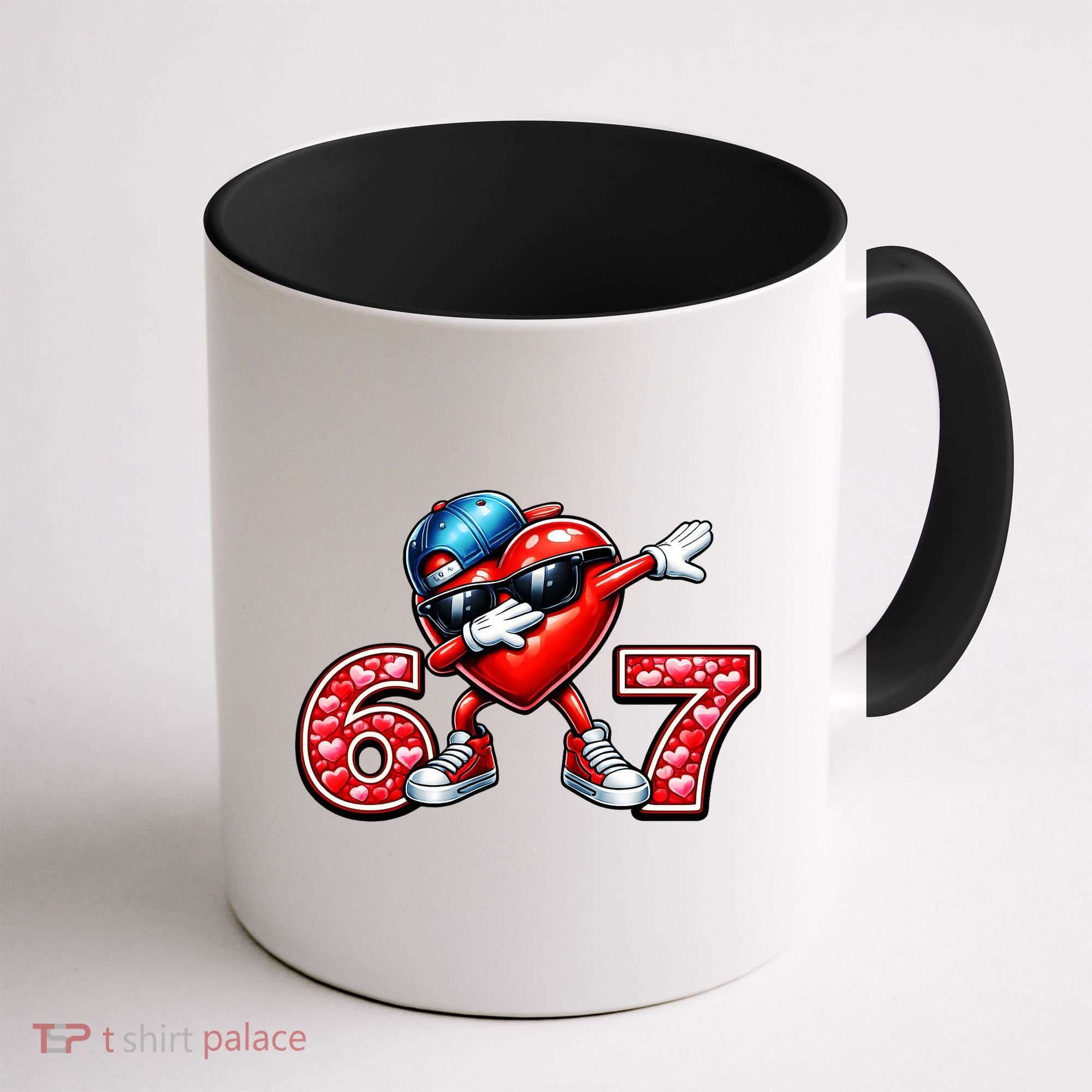 67 Meme 6-7 Heart Dabbing Six Seven Valentines Day Coffee Mug