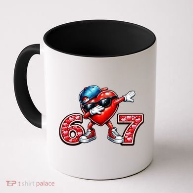 67 Meme 6-7 Heart Dabbing Six Seven Valentines Day Coffee Mug