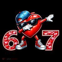 67 Meme 6-7 Heart Dabbing Six Seven Valentines Day Coffee Mug thumb 5
