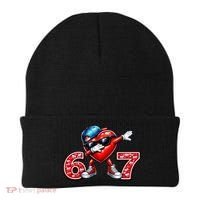 67 Meme 6-7 Heart Dabbing Six Seven Valentines Day Beanie thumb 0