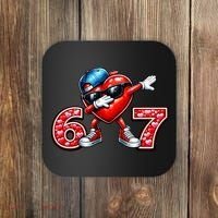 67 Meme 6-7 Heart Dabbing Six Seven Valentines Day Coaster thumb 0