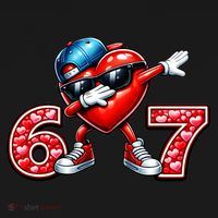 67 Meme 6-7 Heart Dabbing Six Seven Valentines Day Women's Hoodie thumb 2