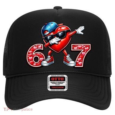 67 Meme 6-7 Heart Dabbing Six Seven Valentines Day Hat