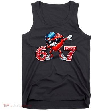 67 Meme 6-7 Heart Dabbing Six Seven Valentines Day Tank Top