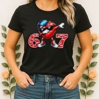 67 Meme 6-7 Heart Dabbing Six Seven Valentines Day Women's T-Shirt thumb 2