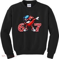 67 Meme 6-7 Heart Dabbing Six Seven Valentines Day Kids Sweatshirt thumb 0