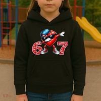 67 Meme 6-7 Heart Dabbing Six Seven Valentines Day Kids Hoodie thumb 3