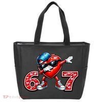 67 Meme 6-7 Heart Dabbing Six Seven Valentines Day Tote Bag thumb 0