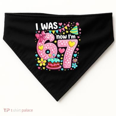 67 Meme 7th Birthday I Was 6 Now I'm 7 USA-Made Doggie Bandana