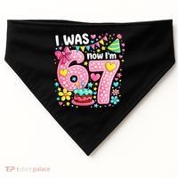 67 Meme 7th Birthday I Was 6 Now I'm 7 USA-Made Doggie Bandana thumb 0