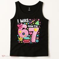 67 Meme 7th Birthday I Was 6 Now I'm 7 Tank Top thumb 2