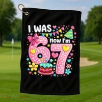 67 Meme 7th Birthday I Was 6 Now I'm 7 Golf Towel thumb 1