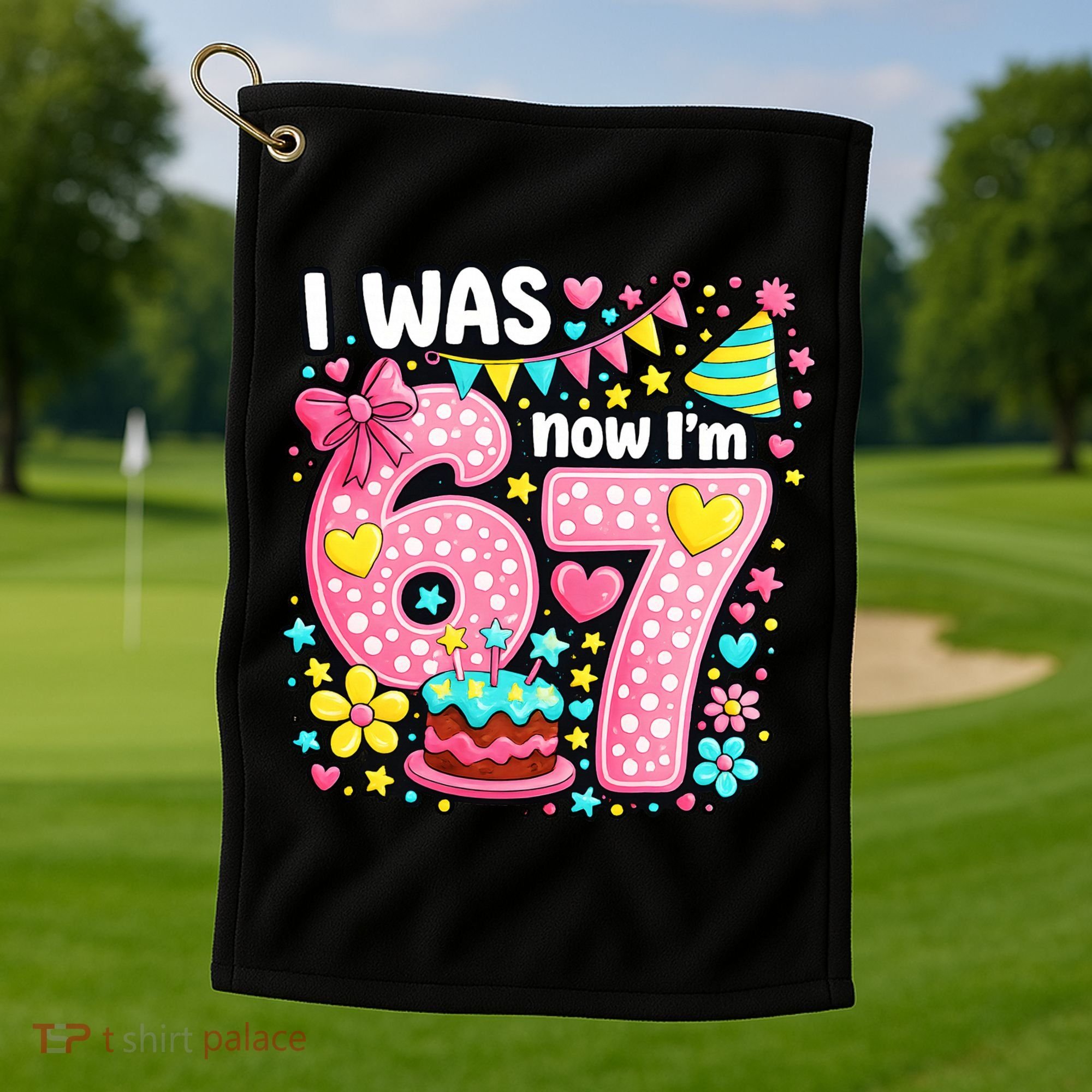 67 Meme 7th Birthday I Was 6 Now I'm 7 Golf Towel