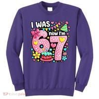67 Meme 7th Birthday I Was 6 Now I'm 7 Sweatshirt thumb 0