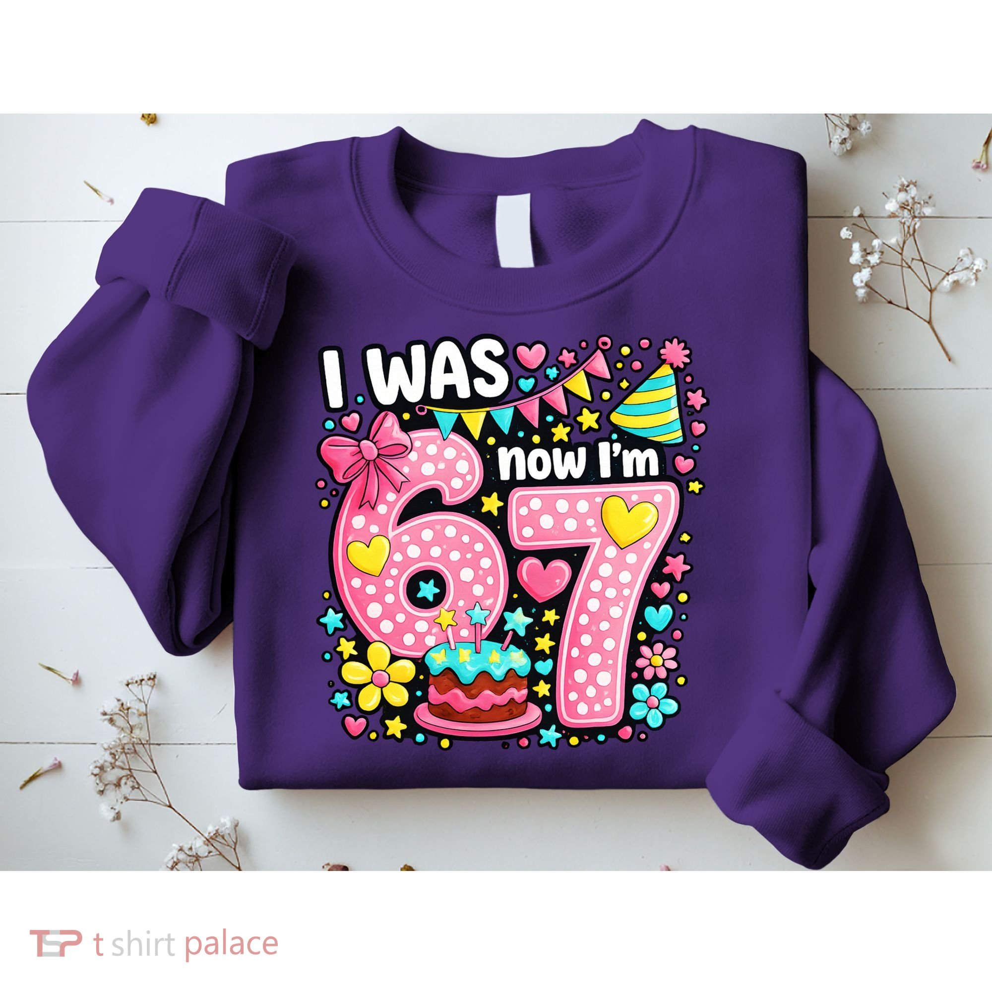 67 Meme 7th Birthday I Was 6 Now I'm 7 Sweatshirt