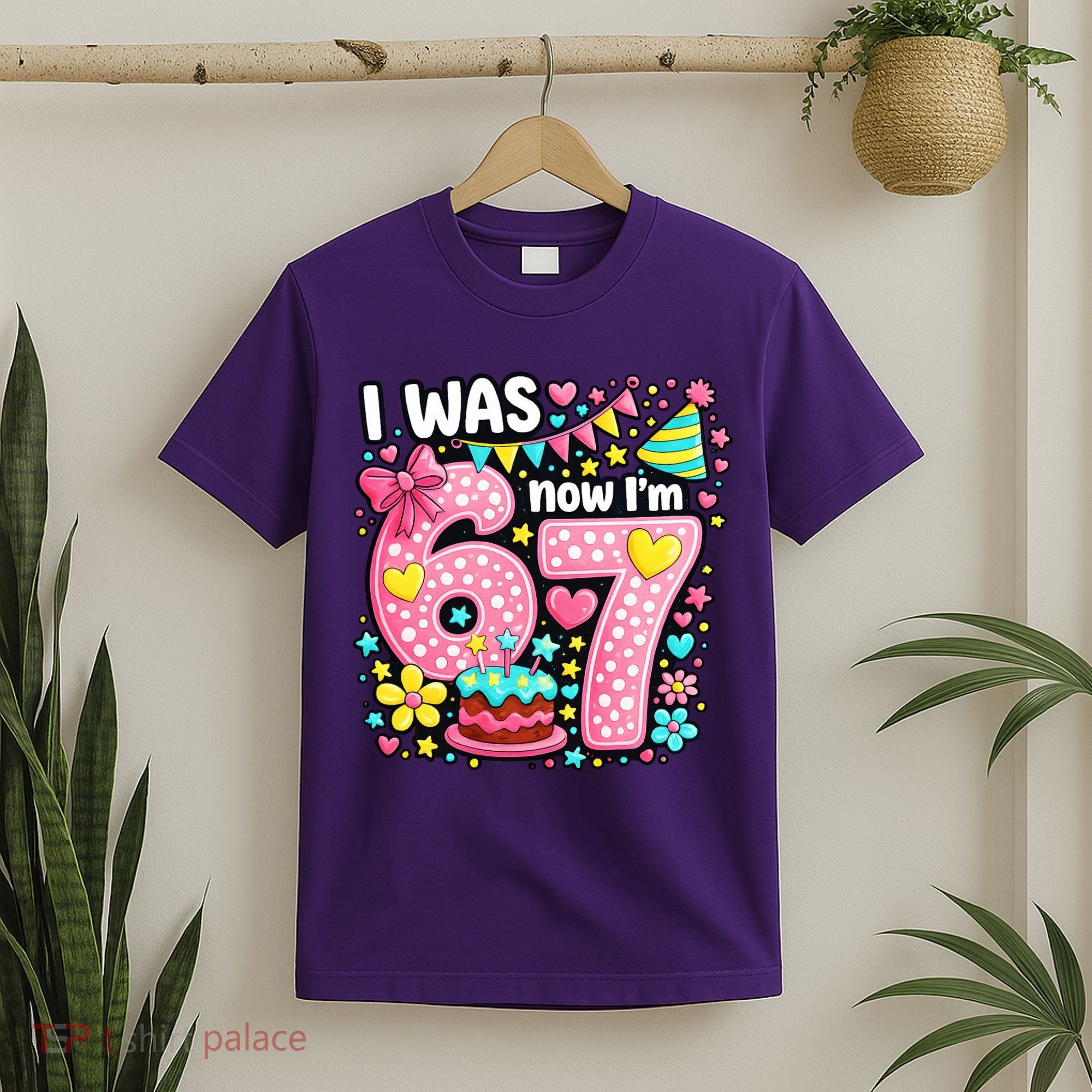 67 Meme 7th Birthday I Was 6 Now I'm 7 T-Shirt