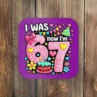 67 Meme 7th Birthday I Was 6 Now I'm 7 Coaster thumb 0
