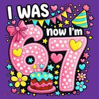 67 Meme 7th Birthday I Was 6 Now I'm 7 Hat thumb 2