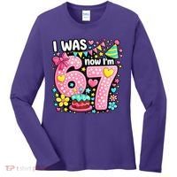 67 Meme 7th Birthday I Was 6 Now I'm 7 Women's Long Sleeve Shirt thumb 0