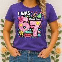 67 Meme 7th Birthday I Was 6 Now I'm 7 Women's T-Shirt thumb 2