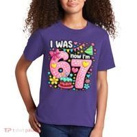 67 Meme 7th Birthday I Was 6 Now I'm 7 Kids T-Shirt thumb 2