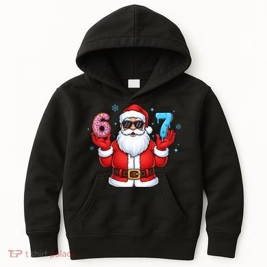 6-7 Meme Cool Santa Claus 67 Kids Hoodie