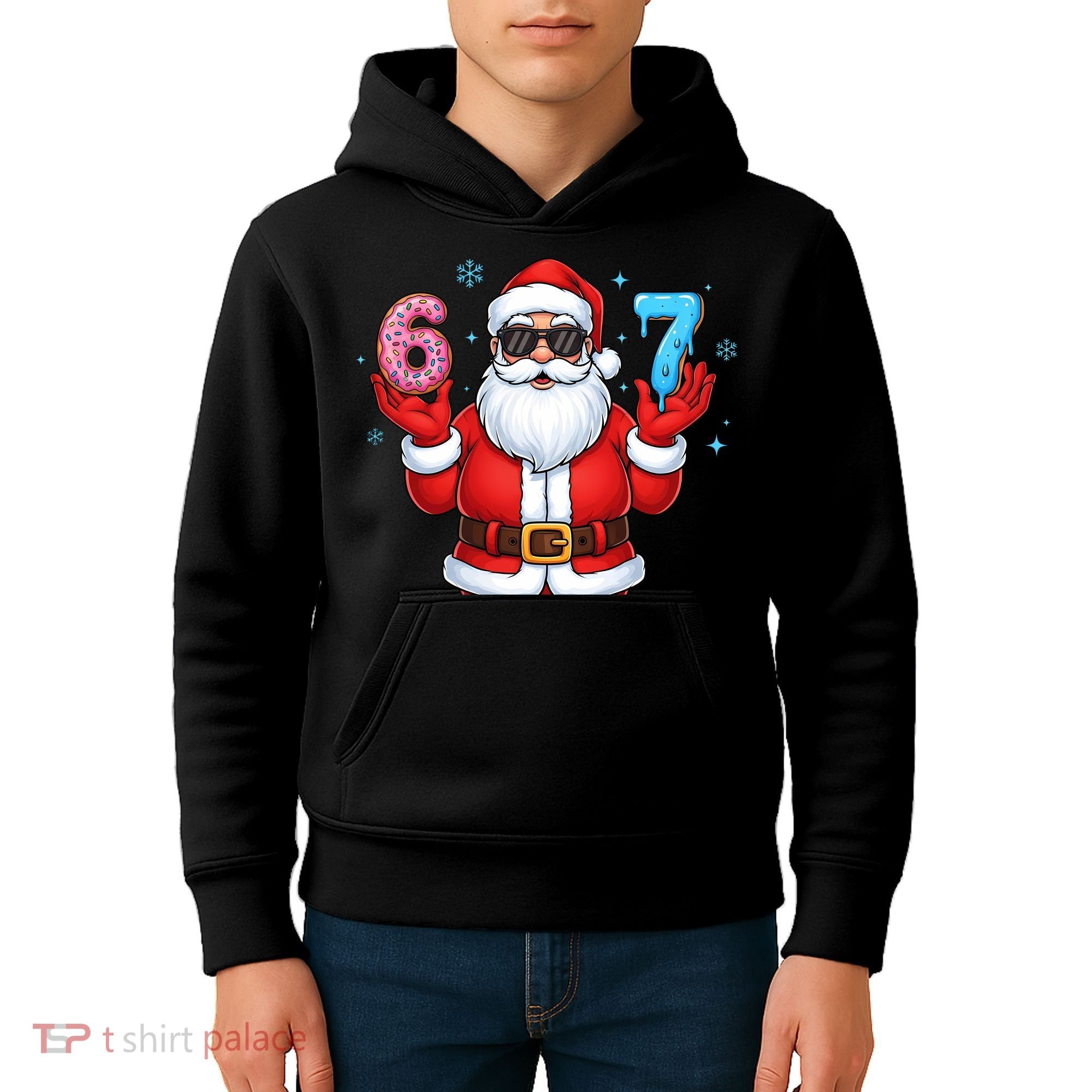 6-7 Meme Cool Santa Claus 67 Kids Hoodie