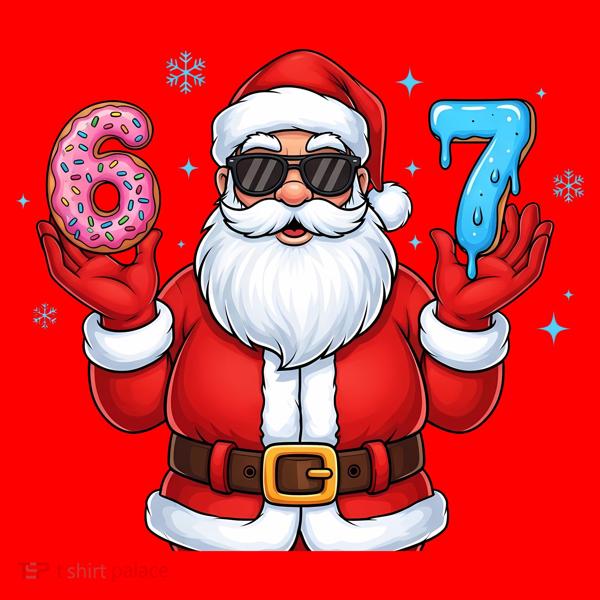 6-7 Meme Cool Santa Claus 67 Santa Hat