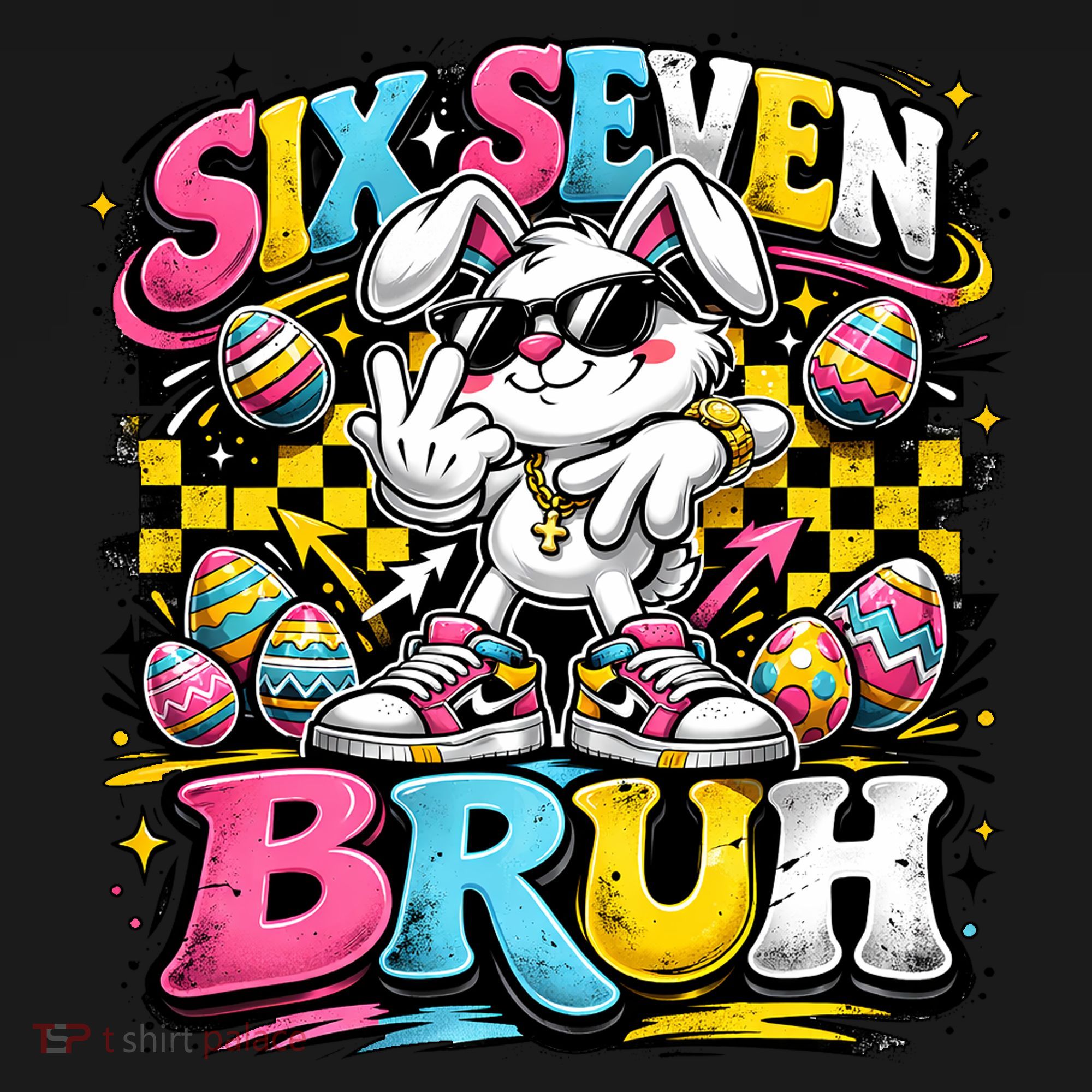 6-7 Meme Funny 67 Easter Bunny Doggie Tank