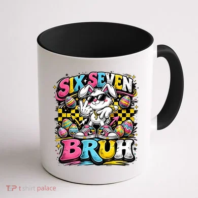 6-7 Meme Funny 67 Easter Bunny Coffee Mug back