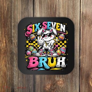 6-7 Meme Funny 67 Easter Bunny Coaster