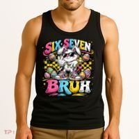 6-7 Meme Funny 67 Easter Bunny Tank Top thumb 3