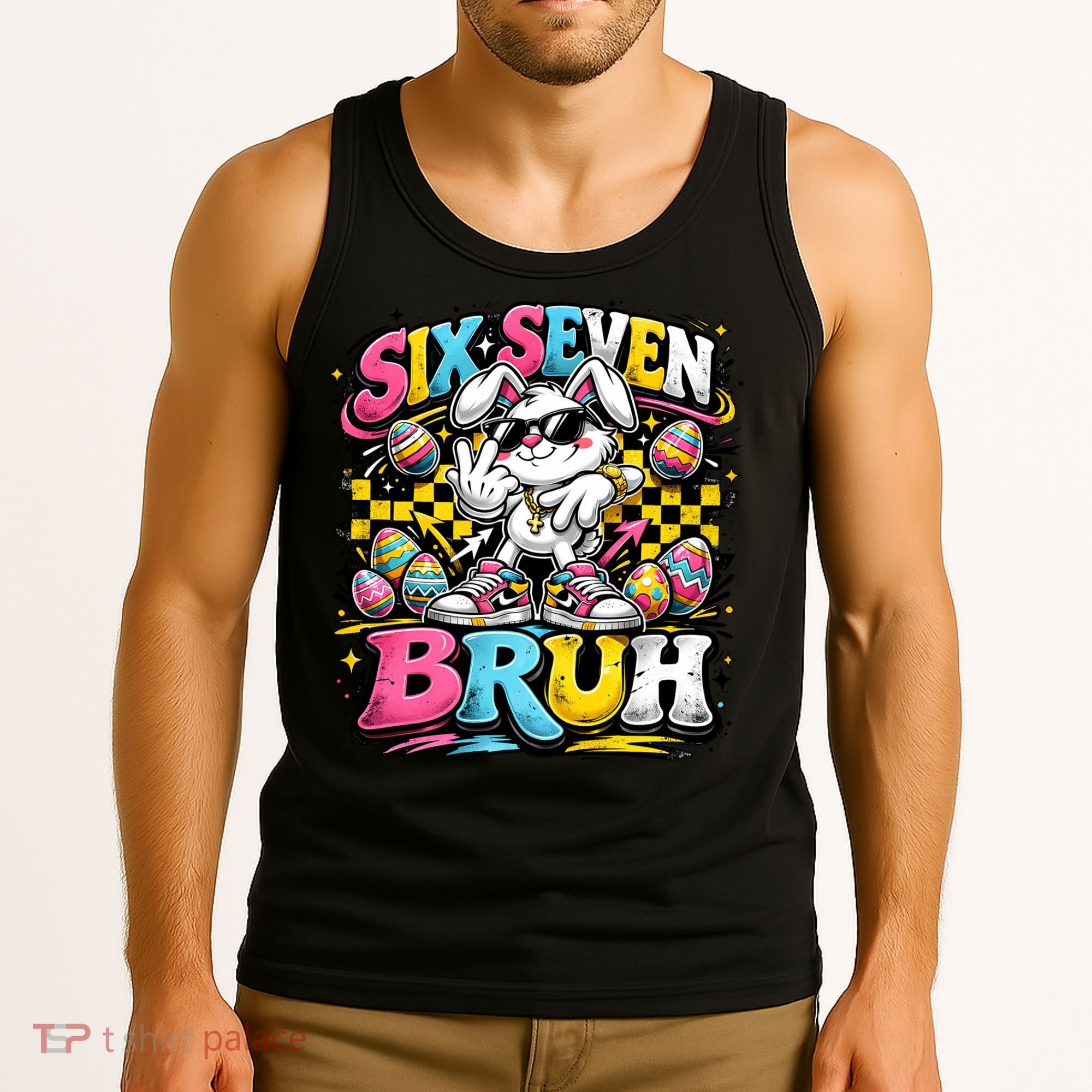 6-7 Meme Funny 67 Easter Bunny Tank Top