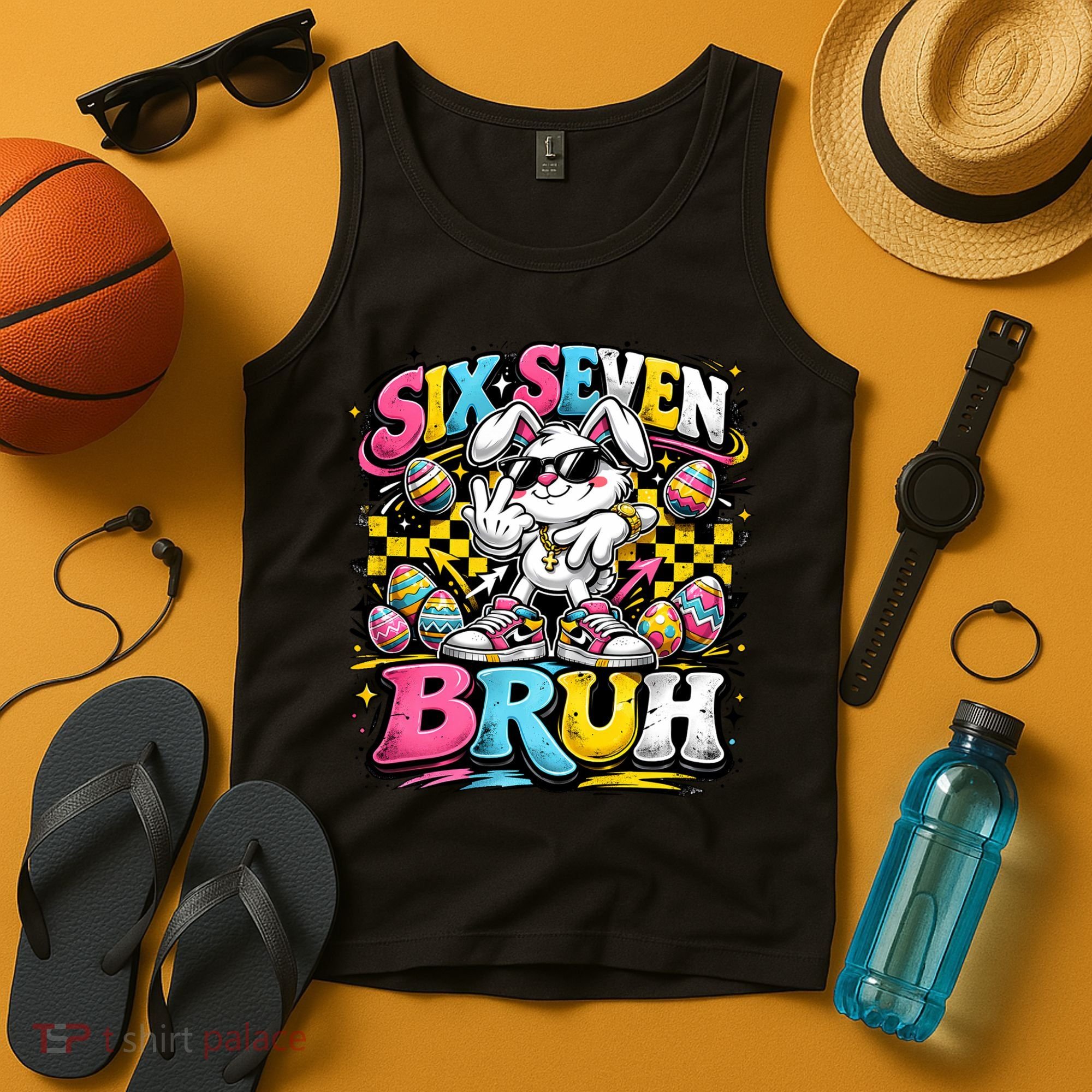 6-7 Meme Funny 67 Easter Bunny Tank Top