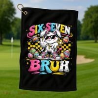 6-7 Meme Funny 67 Easter Bunny Golf Towel thumb 1