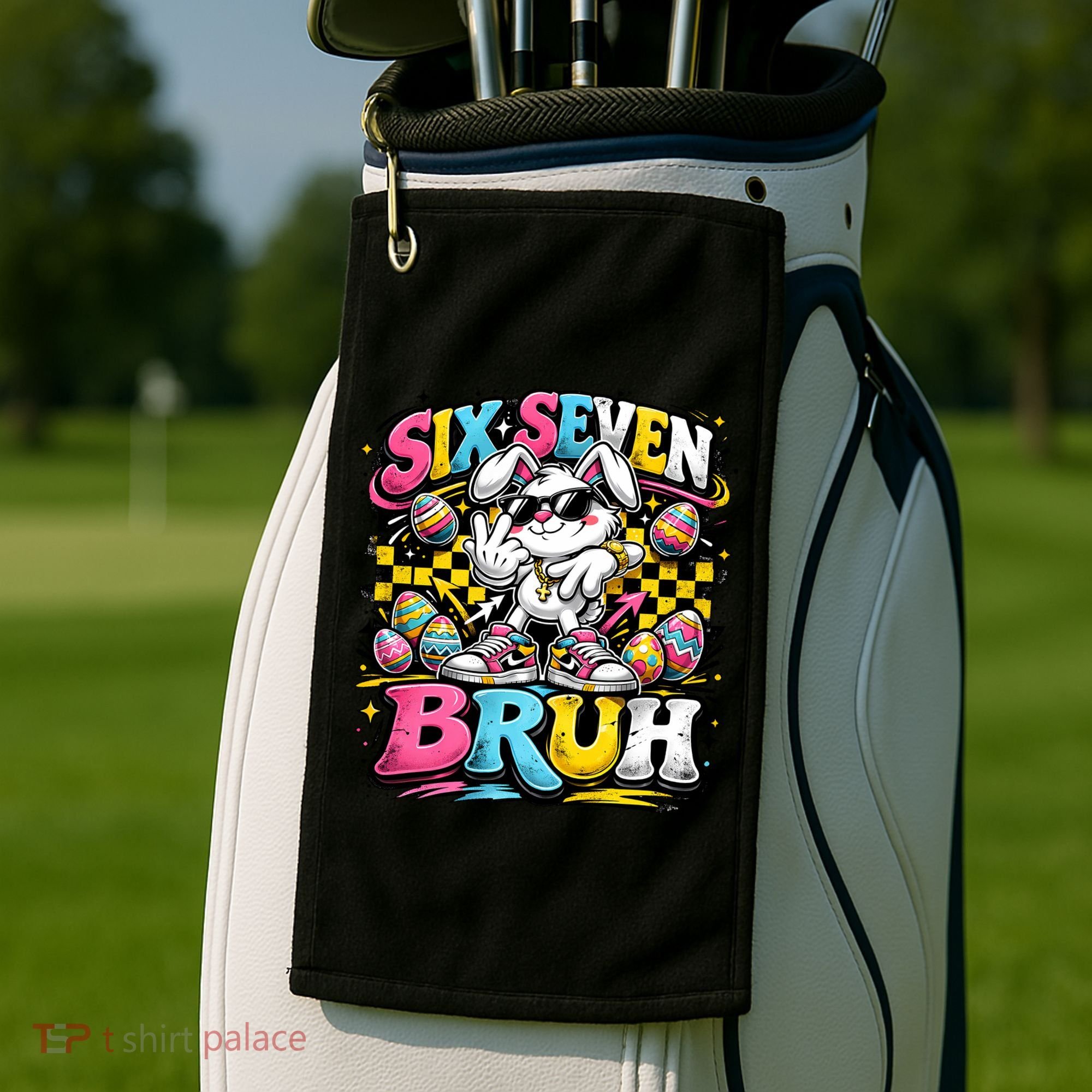 6-7 Meme Funny 67 Easter Bunny Golf Towel