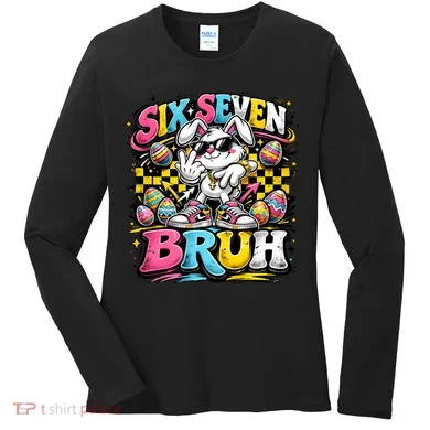 6-7 Meme Funny 67 Easter Bunny Women's Long Sleeve Shirt