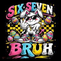 6-7 Meme Funny 67 Easter Bunny Women's Long Sleeve Shirt thumb 2