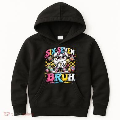 6-7 Meme Funny 67 Easter Bunny Kids Hoodie