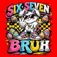 6-7 Meme Funny 67 Easter Bunny Santa Hat thumb 1