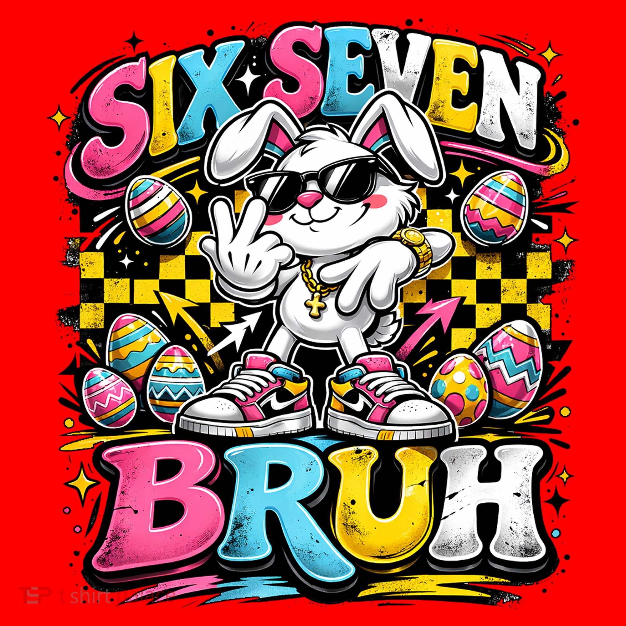 6-7 Meme Funny 67 Easter Bunny Santa Hat