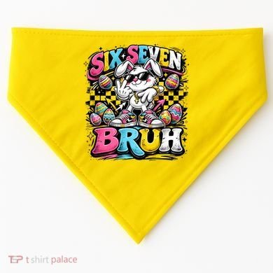 6-7 Meme Funny 67 Easter Bunny USA-Made Doggie Bandana