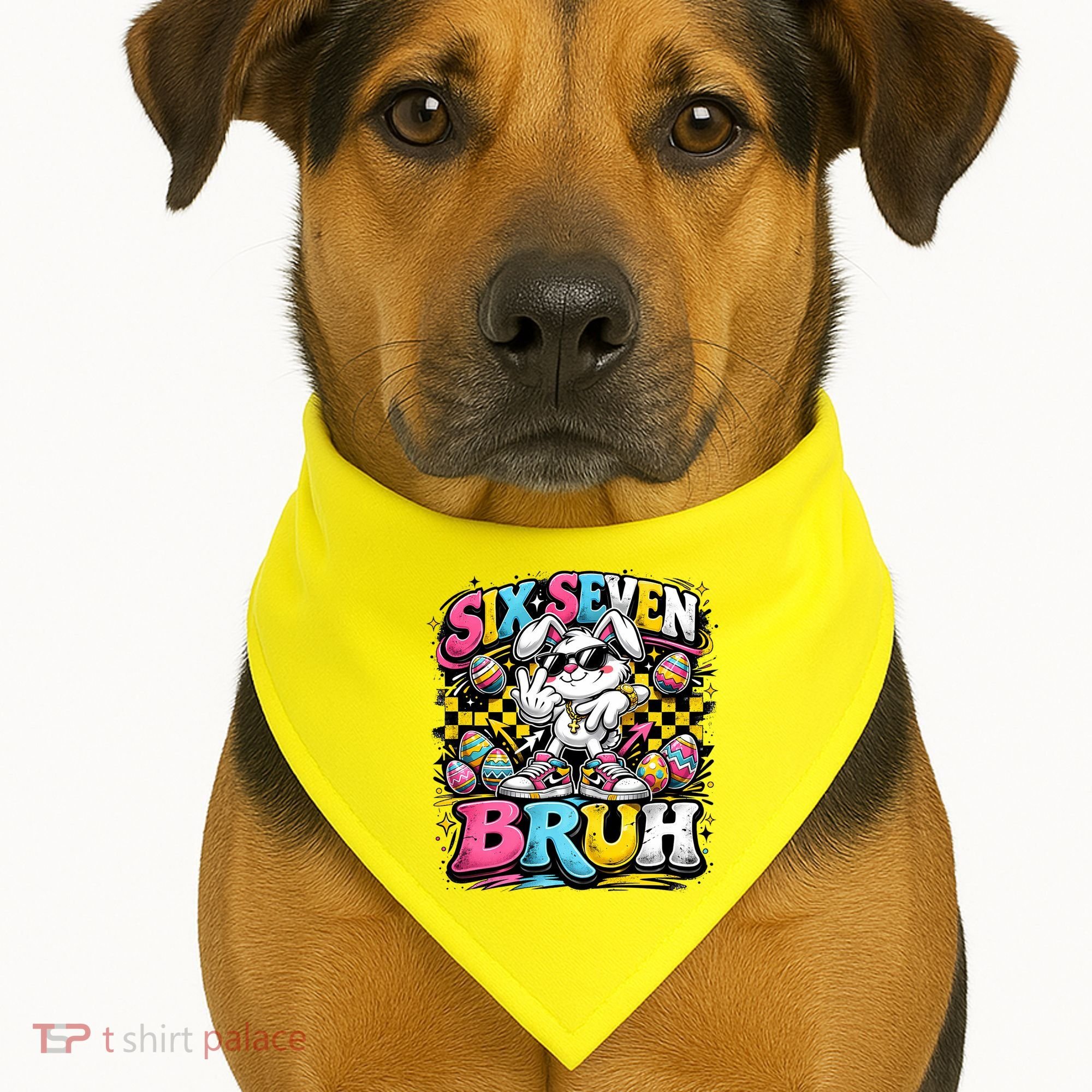6-7 Meme Funny 67 Easter Bunny USA-Made Doggie Bandana