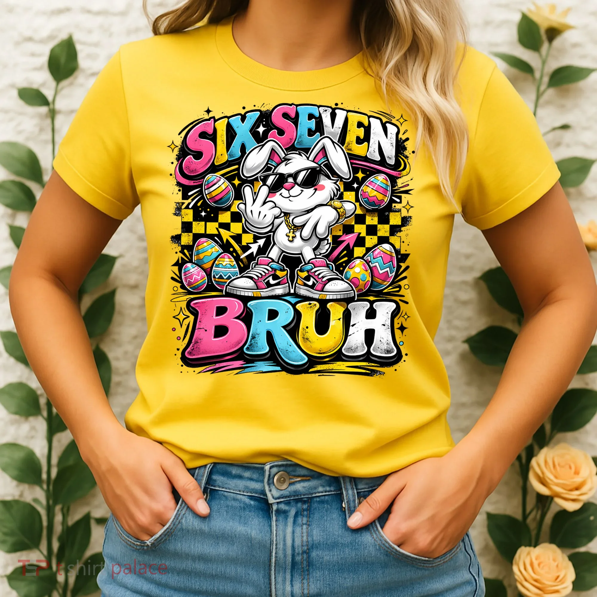 6-7 Meme Funny 67 Easter Bunny Women's T-Shirt