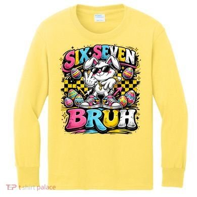6-7 Meme Funny 67 Easter Bunny Kids Long Sleeve Shirt