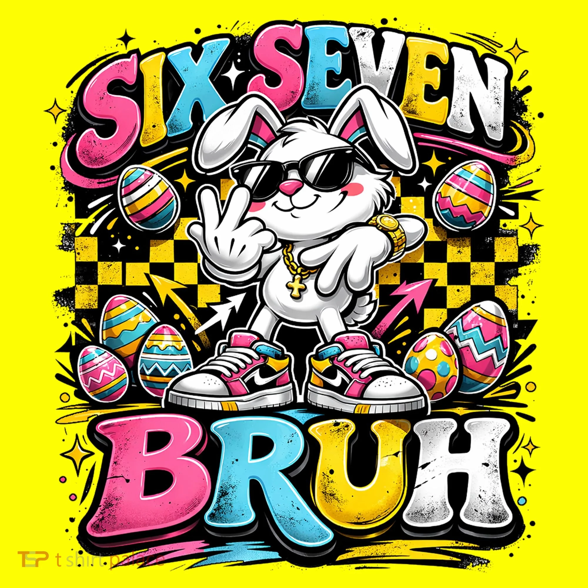 6-7 Meme Funny 67 Easter Bunny Kids Long Sleeve Shirt