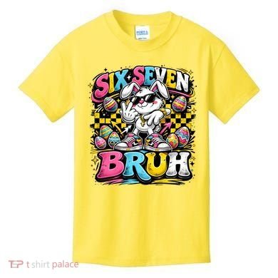 6-7 Meme Funny 67 Easter Bunny Kids T-Shirt