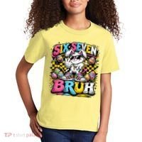 6-7 Meme Funny 67 Easter Bunny Kids T-Shirt thumb 2