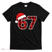 67 Meme Funny Christmas Red Plaid Xmas Slang T-Shirt thumb 0