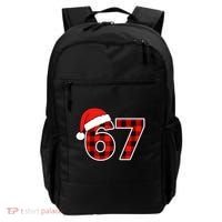 67 Meme Funny Christmas Red Plaid Xmas Slang Backpack thumb 0